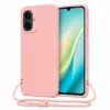 Capa Xiaomi Redmi 15C 5G com cordão rosa
