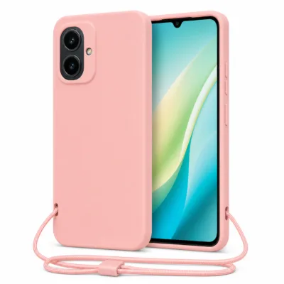 Capa Xiaomi Redmi 15C 5G com cordão rosa