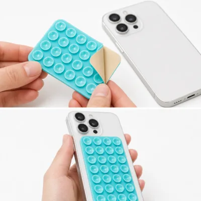 Suporte Adesivo de Silicone com Ventosas para Telemóvel