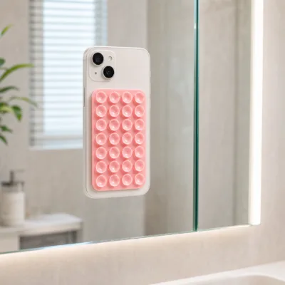 Suporte Adesivo de Silicone com Ventosas para Telemóvel