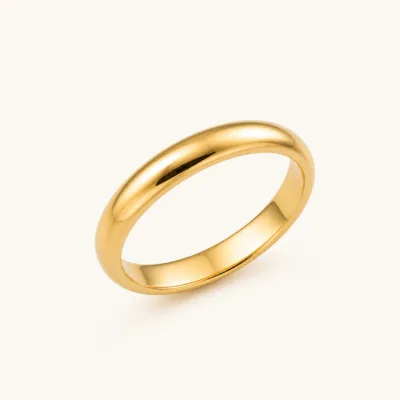 Anel Dourado Liso Arredondado 3 mm, referência 4305-Q032