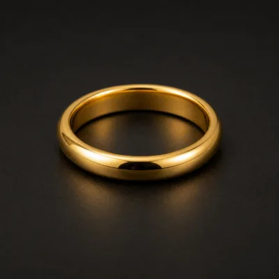 Anel Dourado Liso Arredondado 3 mm, referência 4305-Q032