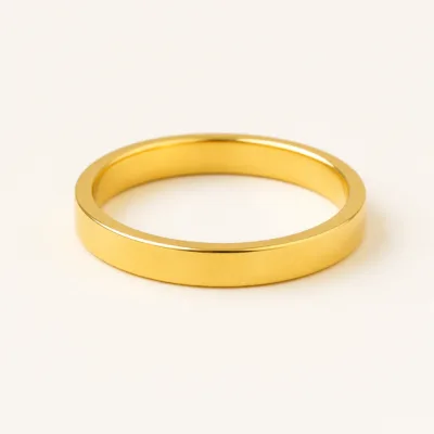Anel Dourado Liso Plano 3 mm, referência 4305-Q034