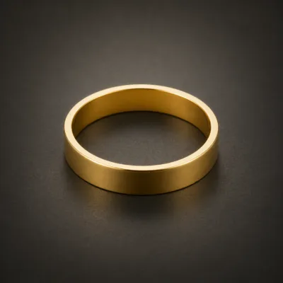 Anel Dourado Liso Plano 4 mm, referência 4305-Q035