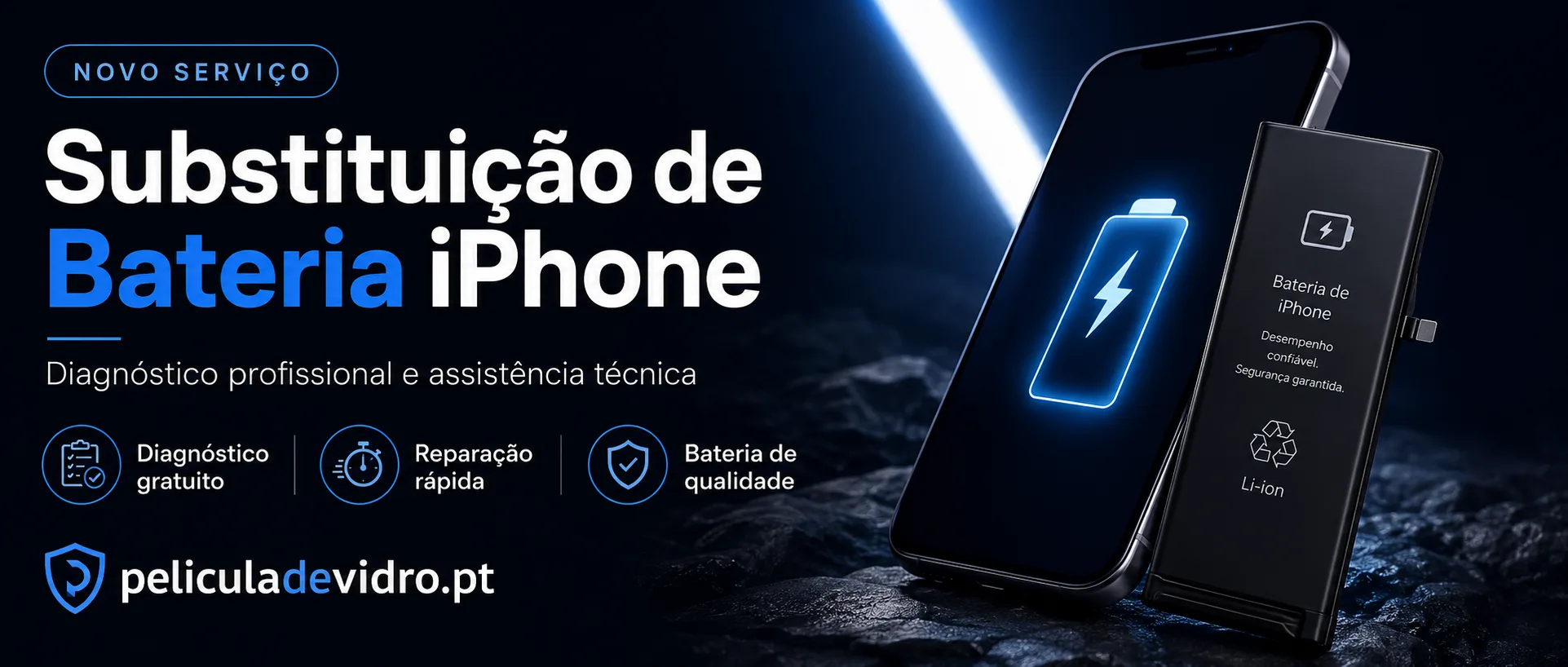 Servi?o de substitui??o de bateria iPhone com diagn?stico gratuito e repara??o r?pida