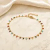 Tornozeleira Dourada com Missangas Coloridas, referência 83496-04-A
