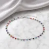 Tornozeleira Prateada com Franja Colorida, referência 83496-06-B