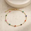 Tornozeleira Dourada com Discos Coloridos, referência 83496-08-A
