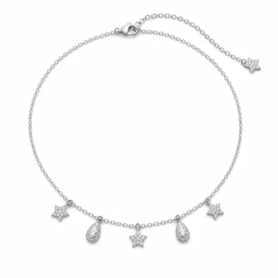 colar estrelas e gotas 83505-03 — 83505-03-B-white