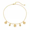 colar árvore da vida com gotas pavé 83505-04 dourado em fundo branco