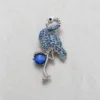 Broche Flamingo Colorido — 2 Modelos — A — Prateado e Azul