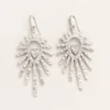 Brincos Sol Radiante com Cristal prateado, referência 83684-03