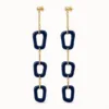 Brincos Pendente com Elos Acrílicos Coloridos azul, referência 83685-01
