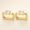 Brincos Argola Retangular com Cristal, referência 83739-06