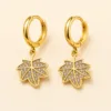 Brincos Argola com Folha de Cristais, referência 83740-03