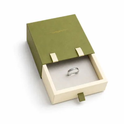 caixa presente verde alça 10x10 cm — 83945-02-open-ring