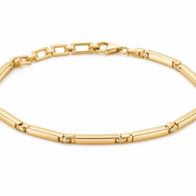 pulseira dourada geométrica, Barras Geométricas com Pontos de Luz, em fundo branco, referencia 83978-01