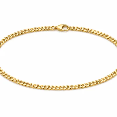 Pulseira dourada elo gourmet 83979 Modelo B em fundo branco