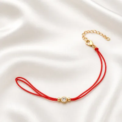 Pulseira fio vermelho com cristal 83981 — 83981-B-ivory-satin