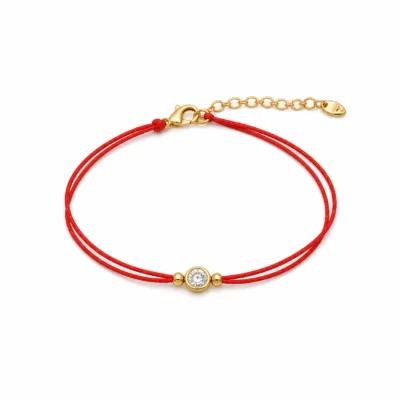 Pulseira fio vermelho com cristal 83981 — 83981-B-white