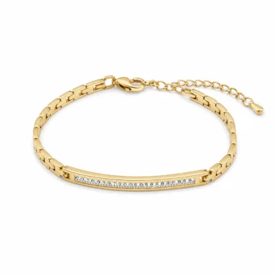 Pulseira dourada Ligne Cristal 83982 — 83982-A-white