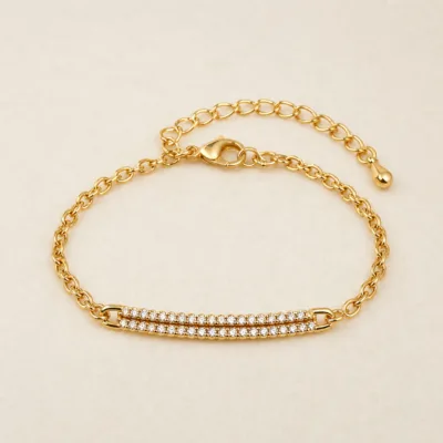 Pulseira dourada Ligne Cristal 83982 — 83982-B-warm-stone