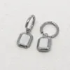 Brincos Argola com Pendente Retangular Prateado prateado, referência 84058-07