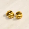 Brincos Argola Abaulados com Estrelas dourado, referência 84061-03
