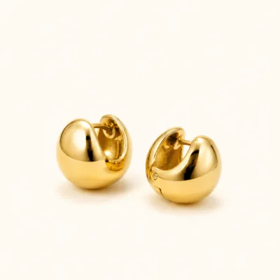 Brincos Argola Abaulados em Aço Inoxidável dourado, referência 84271-04
