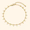 Tornozeleira Dourada Cruzes Pendentes, referncia 84282-17-A