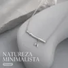 colar com ramo, variante dourada, pedra clara, referência 84398-04