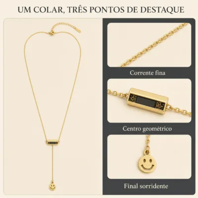 colar dourado com sorriso, undefined, referência 84399-03