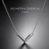 colar prateado minimalista, variante dourada, pedra clara, referência 84425-01