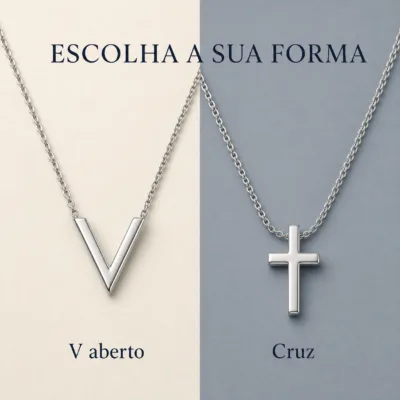 colar prateado minimalista, variante dourada, pedra clara, referência 84425-01
