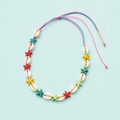 Colar com Búzios e Estrelas — 2 Modelos | Venda à Unidade — B — Multicolorido
