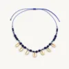 Colar Azul com Búzios Pendentes — 2 Modelos | Venda à Unidade — A — Azul-Escuro