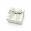 Caixa Branca com Laço Cinzento 7x7 cm