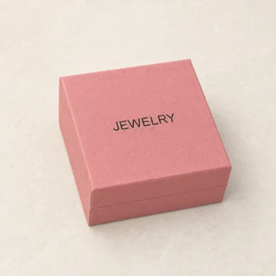 Caixa joias rosa 9x9 cm 84479-02 fechada e vazia