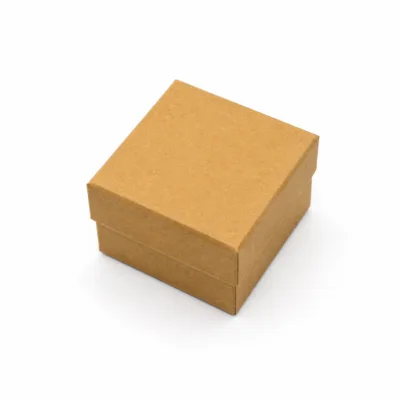 Caixa de Joias Kraft 5x5 cm com Interior Preto