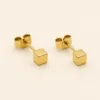 Brincos Pequenos Cubo Dourado, referência 84729-01