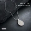 colar gota brilhante, variante dourada, pedra clara, referência 84742
