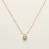 colar dourado pendente redondo, fundo branco, referência 84803-01