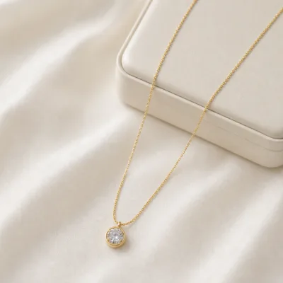 colar dourado pendente redondo, undefined, referência 84803-01