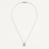 colar prateado pendente redondo, fundo branco, referência 84803-04
