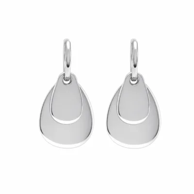 Brincos de Gotas Duplas Sobrepostas prateado, referência 84858-05