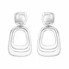Brincos com Aros Geométricos Duplos prateado, referência 84859-01