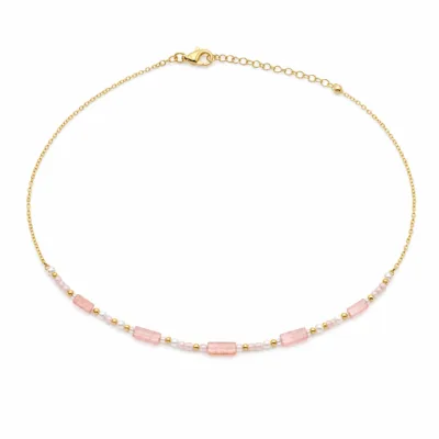 colar dourado rosa 12 modelos opção K Cinco Barras Rosa em fundo branco