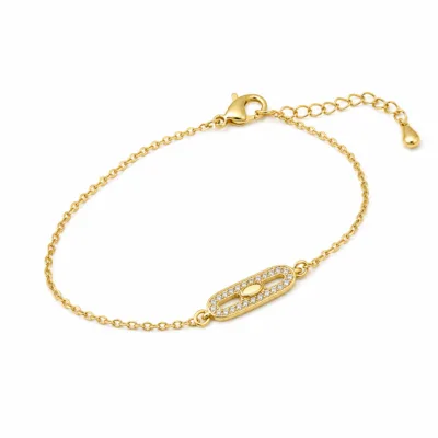 pulseira com cristais dourado em fundo branco, referência 85203-01