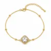 pulseira dupla com cristais dourado em fundo branco, referência 85204-01