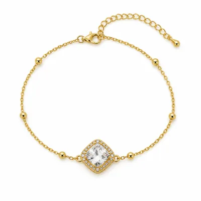 pulseira dupla com cristais dourado em fundo branco, referência 85204-01